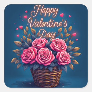 Luxury Floral Beautiful Love Popular Collection Square Sticker