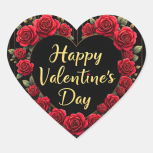 Luxury Floral Beautiful Love Trendy Collection Heart Sticker