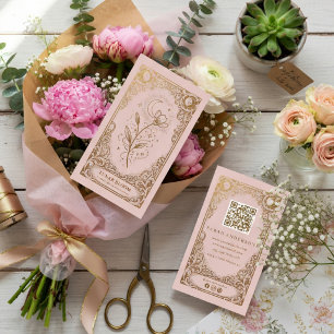 Luxury Floral Blush Pink Gold Botanical Branding Business Card
