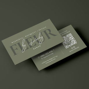 Luxury Floral Designer Sage Florist Business Card