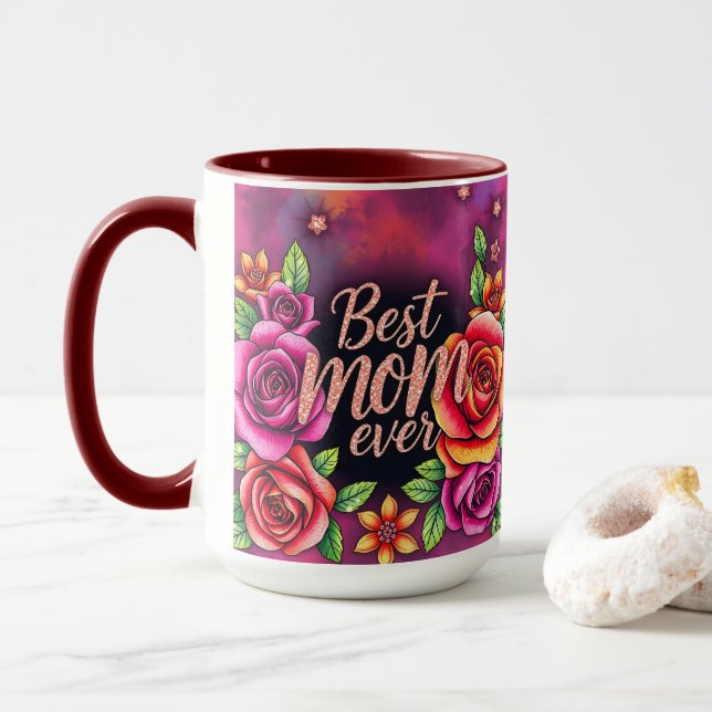 Luxury Floral Modern Gift Collection Mug (With Donut)