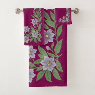 Luxury floral motive motive for Her Bath Towel Set