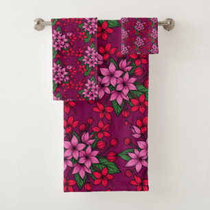 Luxury floral motive motive for Her Bath Towel Set