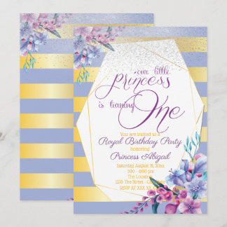 Luxury Floral Princess Birthday Invitation