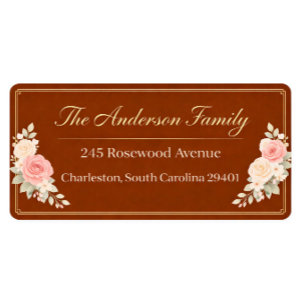 Luxury Floral Return Address Label Wedding