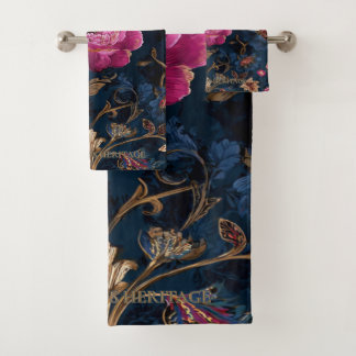 Luxury Floral Vintage Royal Bath Towel Set