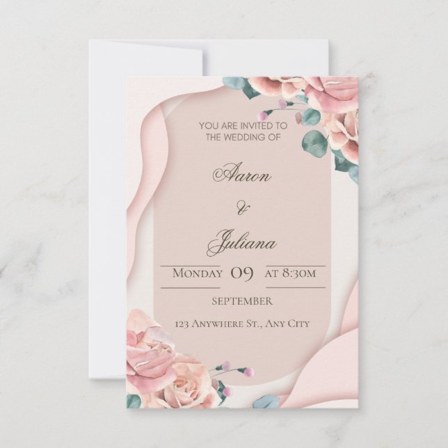 Luxury Floral Wedding Invitation (Front)