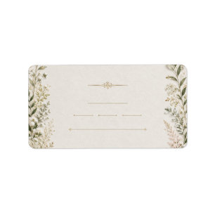 Luxury Floral Wedding Invitation Label