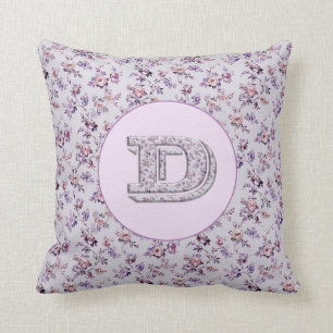 Luxury Flowers Monogram D Cushion