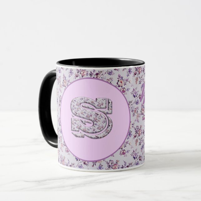 Luxury Flowers Monogram S Mug (Front Left)