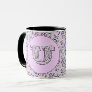 Luxury Flowers Monogram U Mug