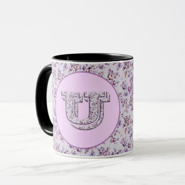 Luxury Flowers Monogram U Mug (Front Left)