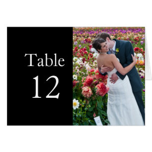 Luxury Flowers Wedding Photo Kiss Table card
