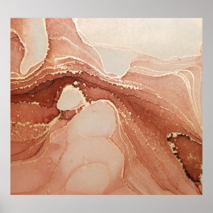 Luxury Fluid Art: Marble-Ink Fusion Poster