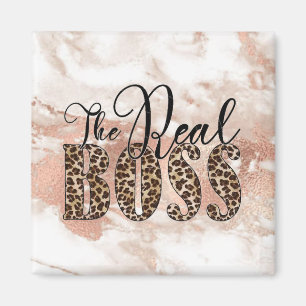 Luxury Fluid Art Marble The Real Boss Girl Magnet