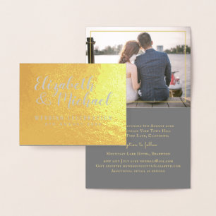 Luxury FOIL PHOTO Folded Elegant Modern WEDDING Card