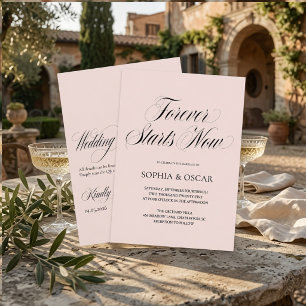 Luxury Forever Starts Now Wedding Invitation Suite