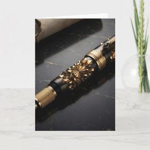 Luxury Fountain Pen Art Print Card