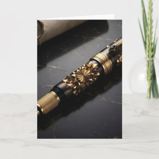 Luxury Fountain Pen Art Print Card