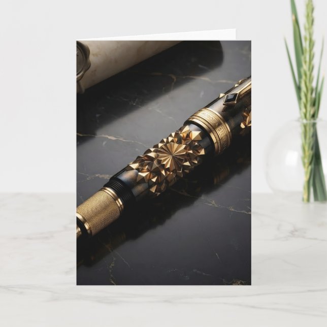 Luxury Fountain Pen Art Print Card (Front)