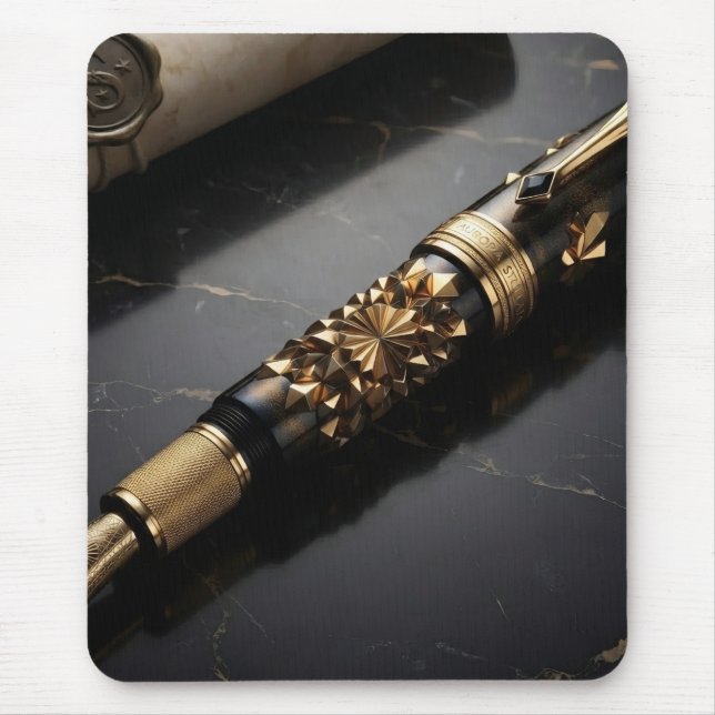 Luxury Fountain Pen Art Print Mouse Mat (Front)