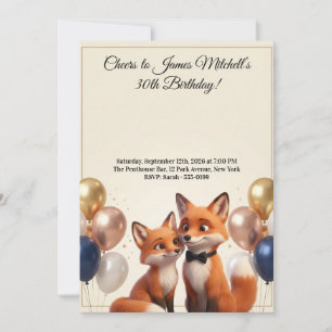 Luxury Fox Lover Birthday Invitation