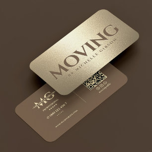 Luxury Freight Moving Hauling Brown Faux Gold Business Card