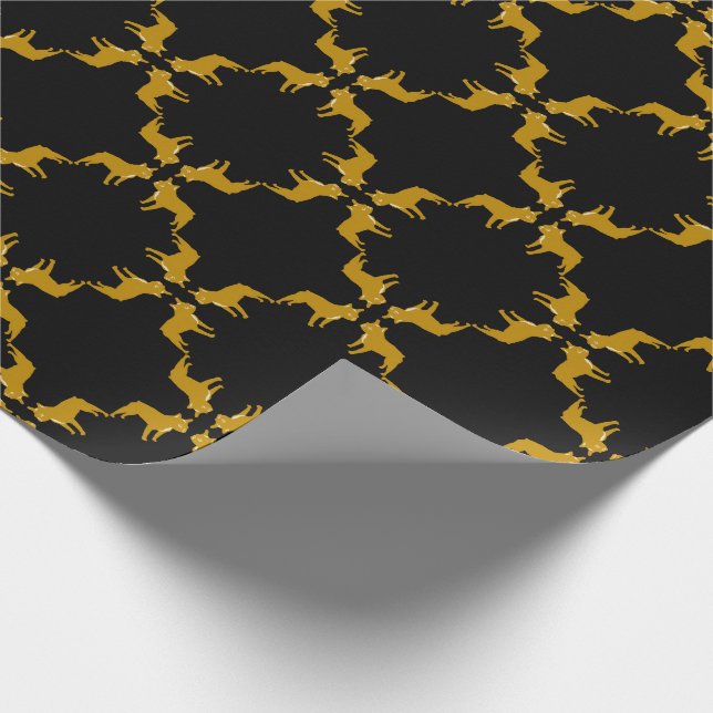 Luxury French Bulldog graphical pattern Wrapping Paper (Corner)