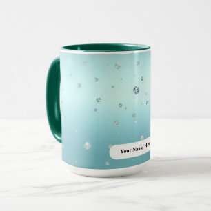 Luxury Frosty Green Azure Bronze Dew Dots  Mug