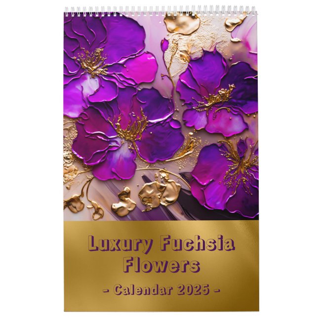 Luxury Fuchsia Floral 2025 Calendar (Cover)