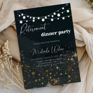 Luxury Galaxy Retirement Dinner Party Invitation
