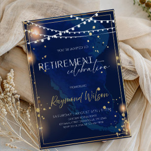 Luxury Galaxy Retirement Party- Cosmic Stars Party Invitation