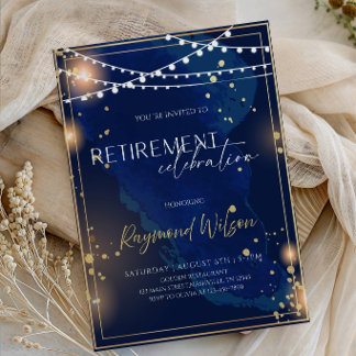 Luxury Galaxy Retirement Party- Cosmic Stars Party Invitation