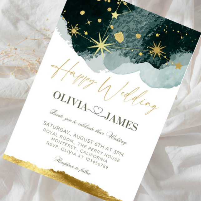 Luxury Galaxy Wedding - Celestial Starry Night  Invitation (Creator Uploaded)