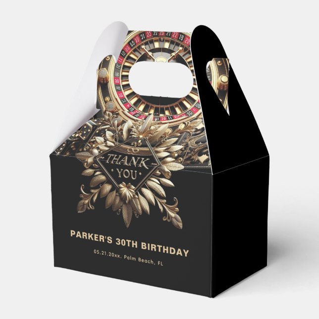 Luxury Game Night Party Personalised Thank you Favour Box (Front Side)