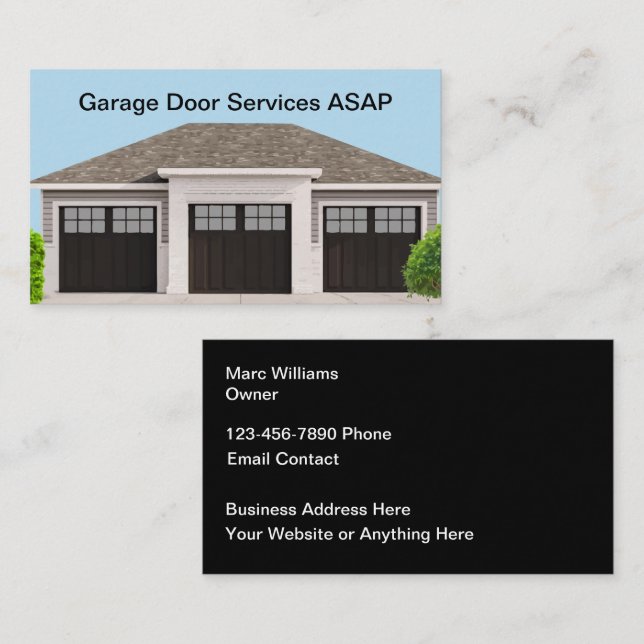 Luxury Garage Doors Business Card Design (Front/Back)
