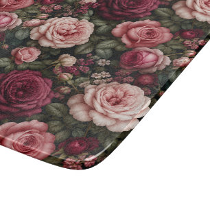 Luxury Garden Rose Floral Art Cutting Board