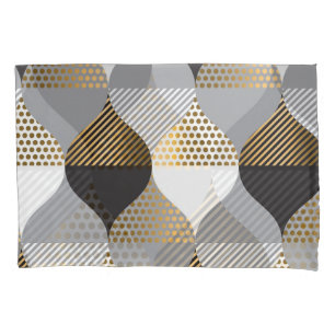 Luxury geometric: black, gold pattern pillowcase