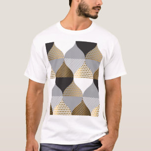 Luxury geometric: black, gold pattern T-Shirt