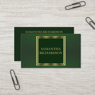 Luxury Geometric Emerald And Gold Professional Business Card