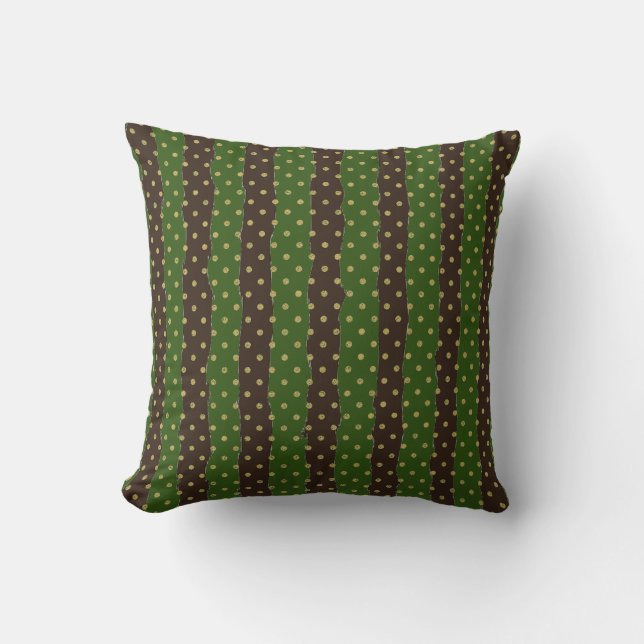Luxury Geometric Gold Polkadot Colourful Strips  Cushion (Front)