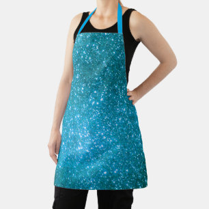 Luxury Gift Popular Blue Gold Glitter Apron