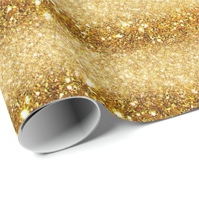 Luxury Gift Popular Gold Glitter Wrapping Paper (Roll Corner)