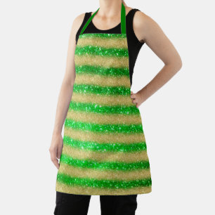 Luxury Gift Popular Green Gold Glitter Apron