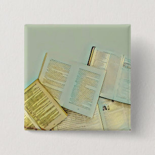 Luxury gifts for book lovers 15 cm square badge