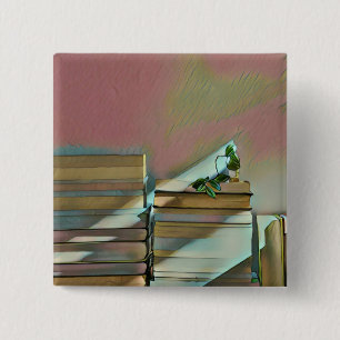 Luxury gifts for book lovers 15 cm square badge
