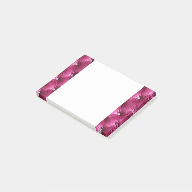 Luxury Glam Girly Pink Faux Velvet  Post-it Notes (Angled)