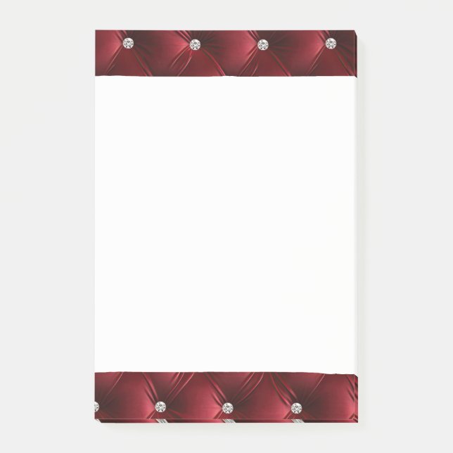 Luxury Glam Girly Red Faux Velvet  Post-it Notes (Front)