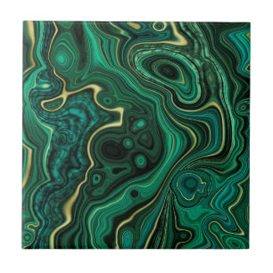 Luxury Glam Green Colourful Abstract Pattern Tile