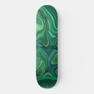 Luxury Glam Green Yellow Abstract Pattern Skateboard